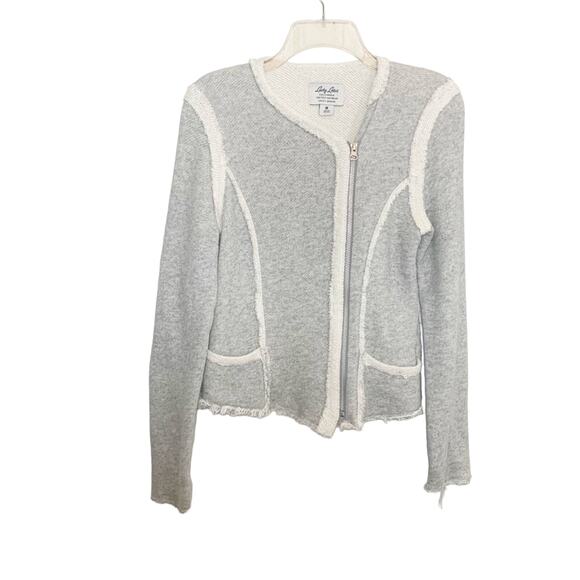 Lucky Lotus x Lucky Brand Grey Raw Hem Jacket M - Picture 7 of 10